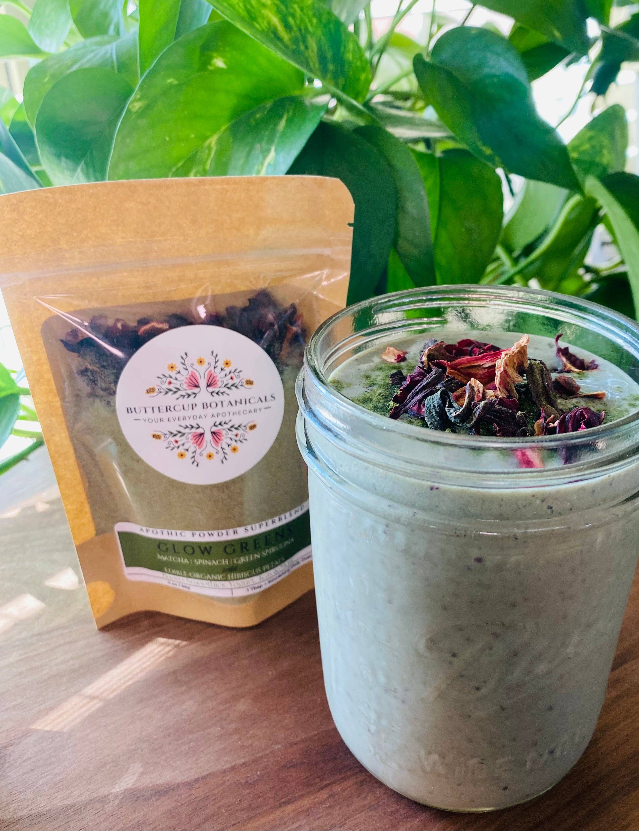 Buttercup Botanicals - Wholesale Protein/Superfood Powder - Glow Greens Powder Blend1