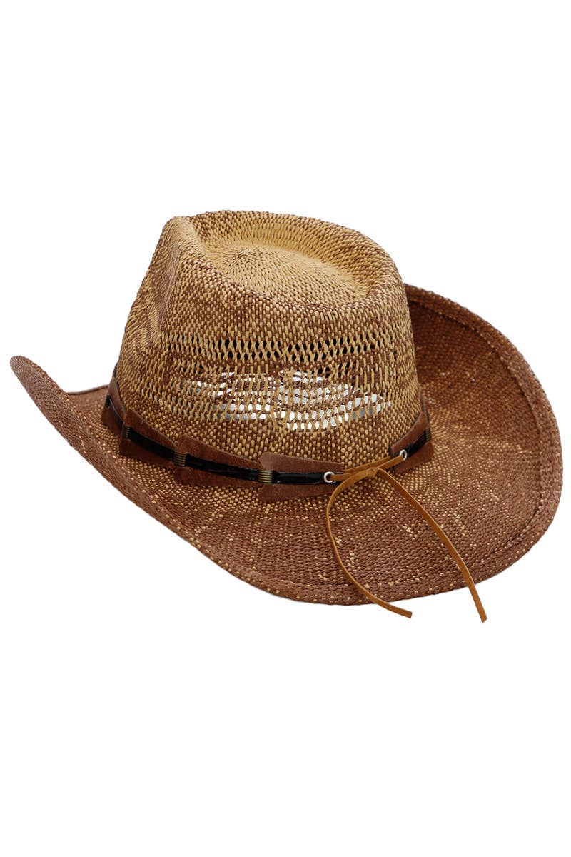 SOM VIST Longhorn Link Belt Ombre hæklet stråcowboyhat for engroshandel på Faire2