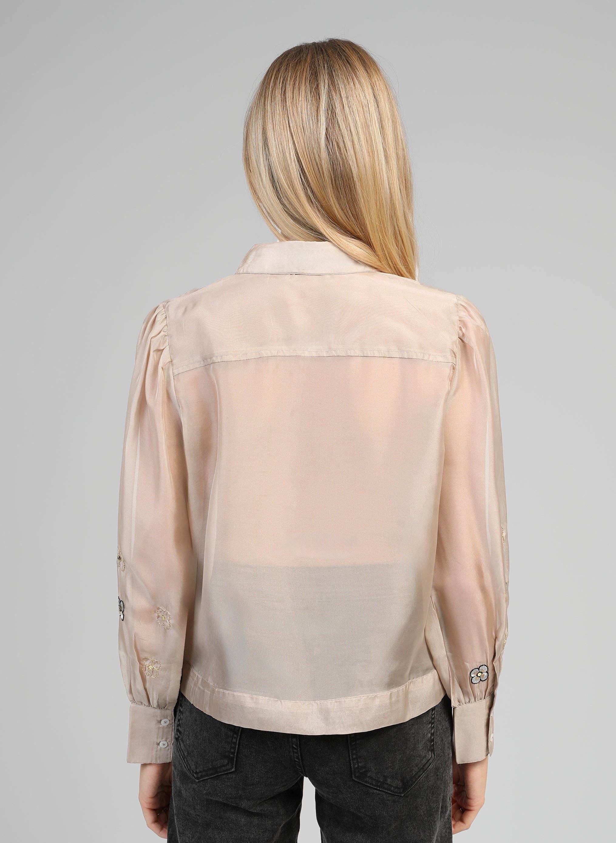 An'ge - Vente Chemise à col boutonné – femme - CHEMISE SANTONA taupe4