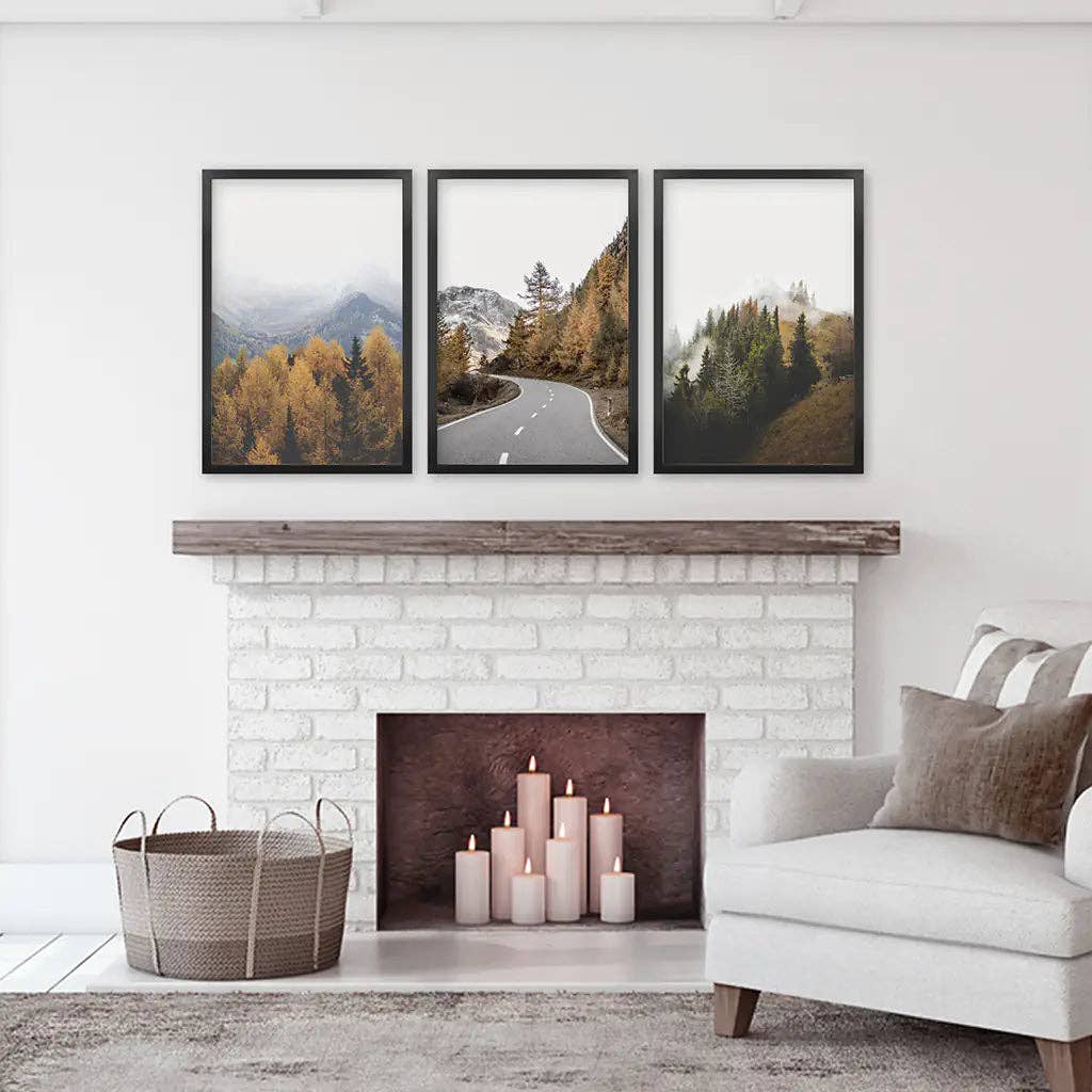 Art Lane - Wholesale Gallery Wall Set - Brown Autumn Mountain Forest Scenery. Nature Landscape6
