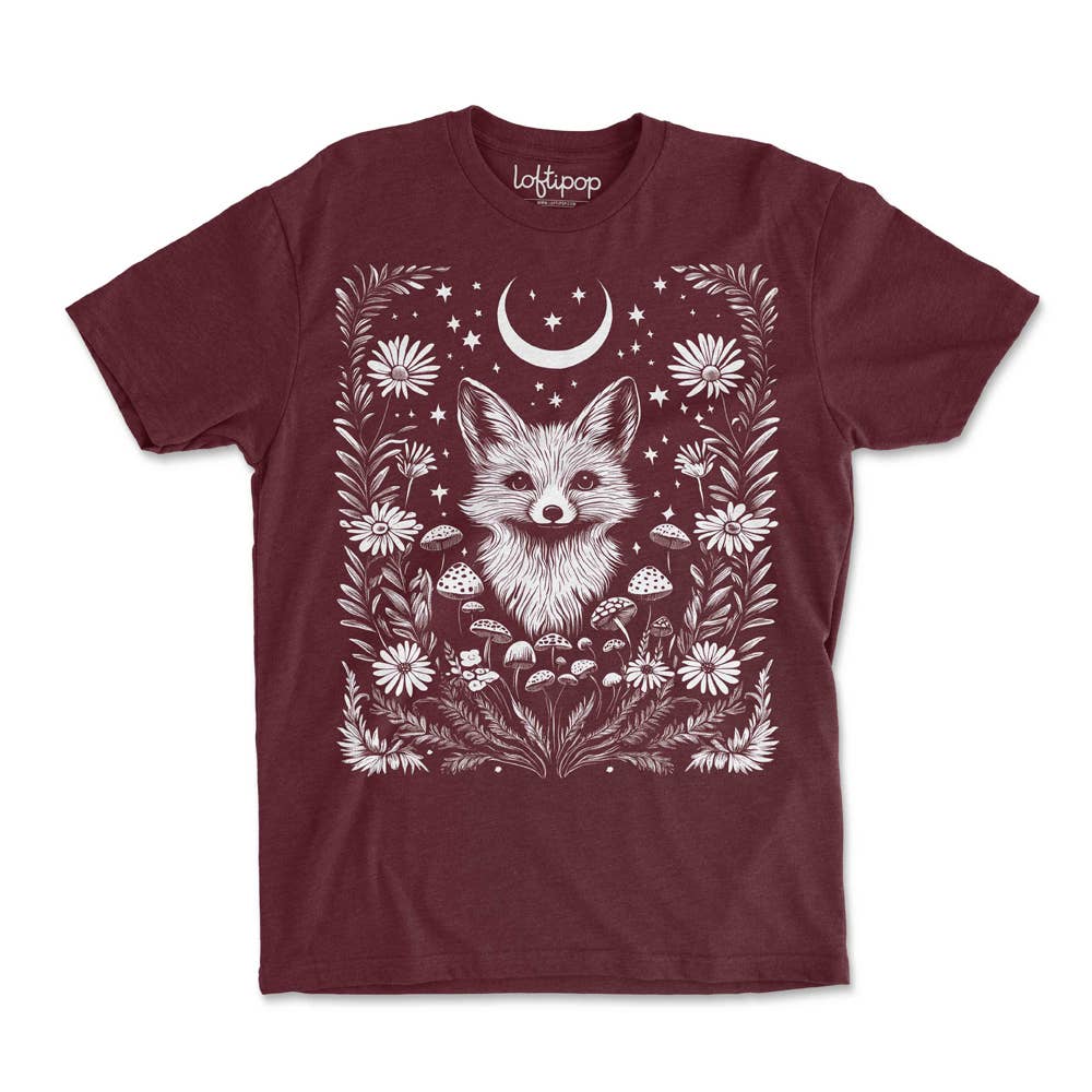 Loftipop - Wholesale T-Shirt (Graphic) - Unisex - Woodland Fox Tshirt,  Celestial Cottagecore Graphic Tee1