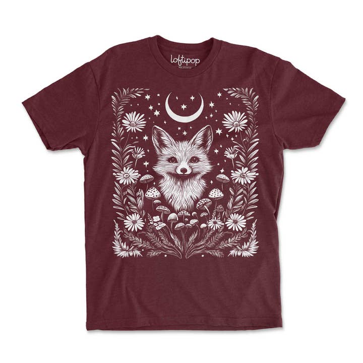 Loftipop - Wholesale T-Shirt (Graphic) - Unisex - Woodland Fox Tshirt, Celestial Cottagecore Graphic Tee1