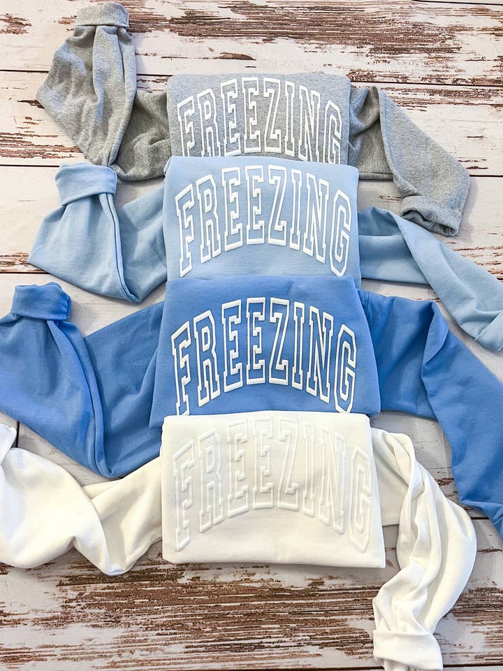 COTTON PRESS CO. - Vente Sweat-shirt à imprimés – femme - Sweatshirt Givré - Lettres Gonflées