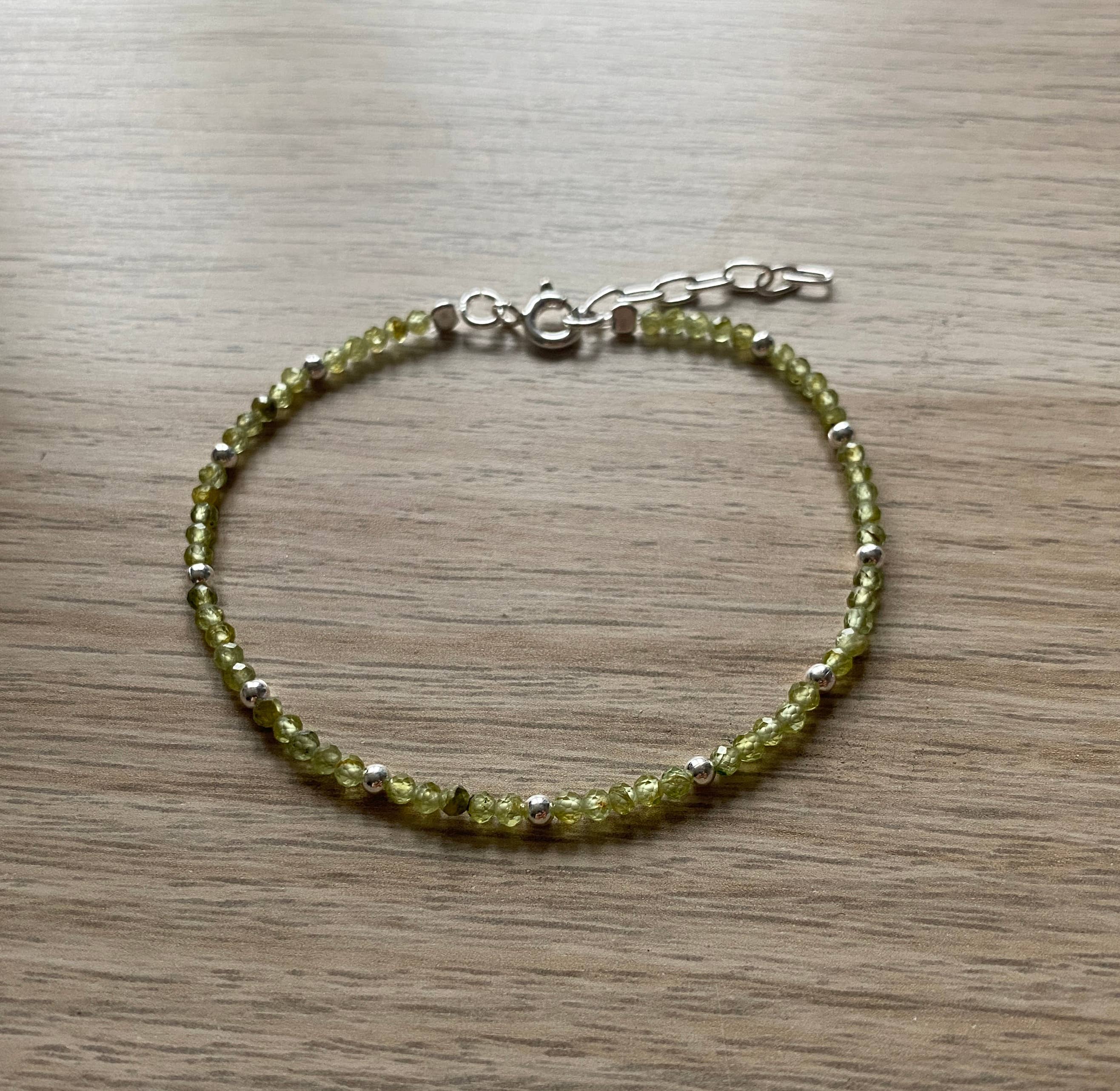 Estelle Silver - Wholesale Beaded Bracelet - Bracelet Ava Peridot