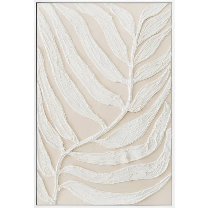 Ivory Leaf I Canvas Wall Art for wholesale by Streamline Art