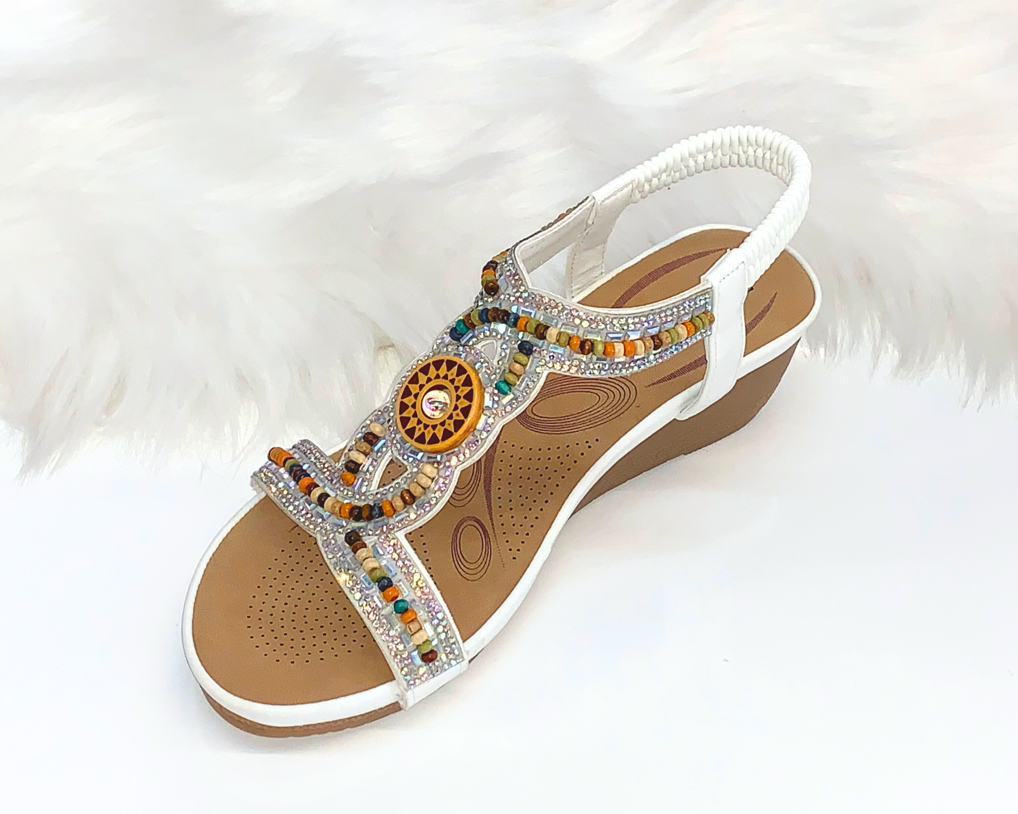 Top Staka – Großhandel Sandalen – Damen – Top Staka Damen Sandalen mit Perlen, elastisch, Slingback, flach15