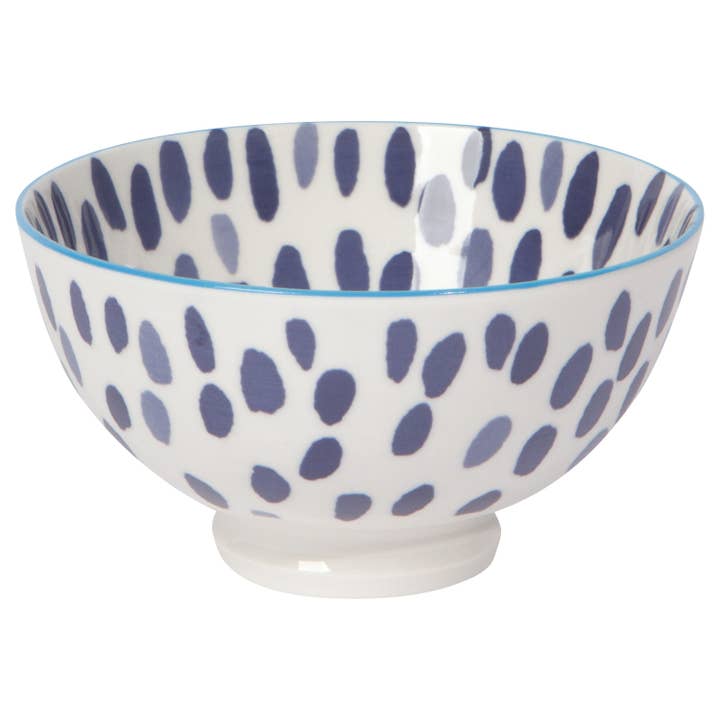 Now Designs by Danica - Wholesale Bowl - Blue Spots Stamped Bowl 4 inch4