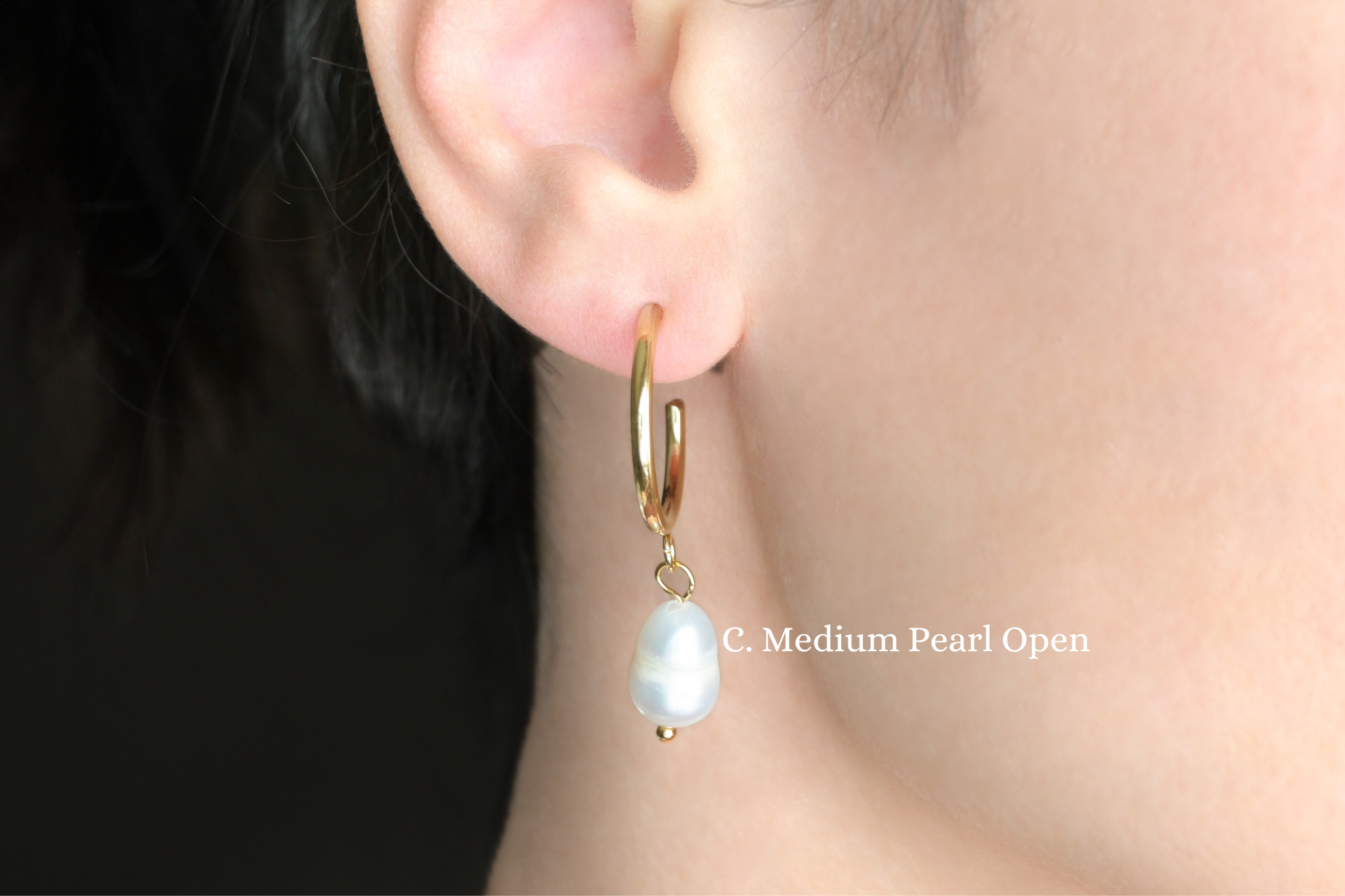 Blueyejewelry - Wholesale Hoop Earrings - Gold Pearl Earrings - 18k Gold Stainless Steel Pearl Hoops4