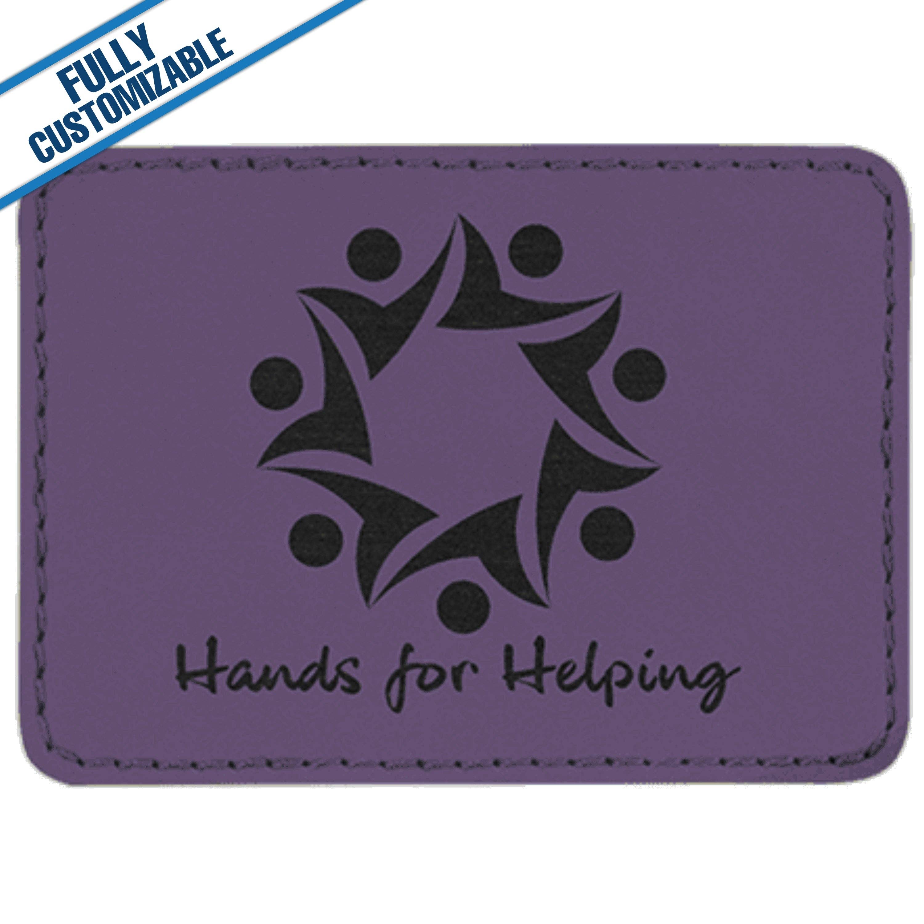 GiftWorksPlus - Wholesale Patch - Engraved Leatherette Rectangle Patch - Fully Customizable12