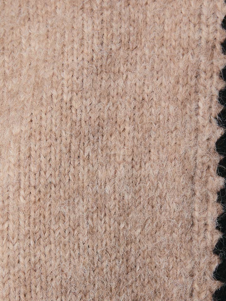 TAUPE MOCK NECK STITCH DETAIL SIDE TIED VEST for wholesale on Faire6