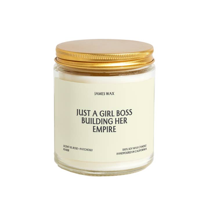 James Wax - Wholesale Jar/Filled Candle - Girl Boss Gift Just A Girl Boss Building Her Empire Candle Cheer Up Gift Entrepreneurial F048B