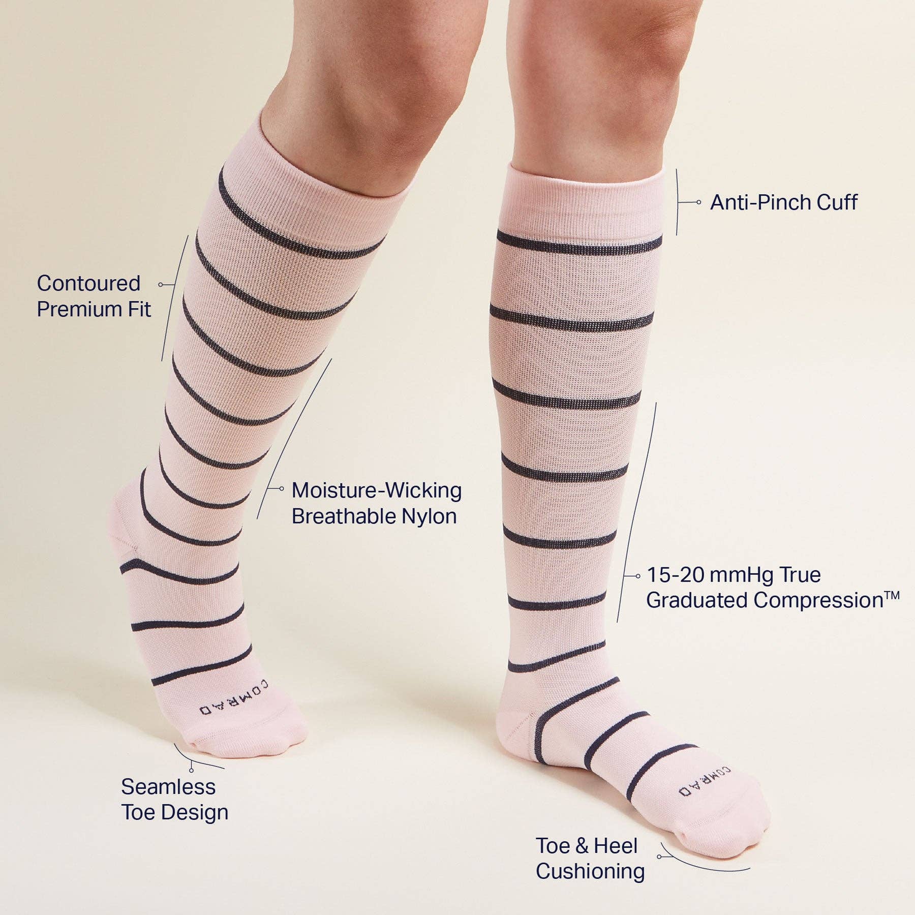 Comrad - Wholesale Socks - Unisex - Knee-High Compression Socks – Stripes4
