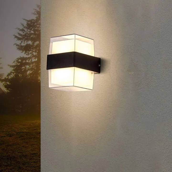 Ledsone - Wholesale Outdoor/Lawn Light - Cuboid Box 12W Up/Down IP54 LED Outdoor Wall Sconce Light~49636