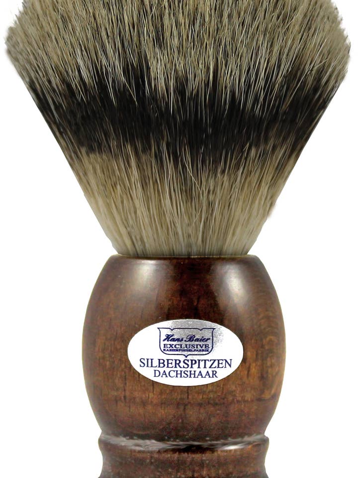 Shaving brush beechwood stained for wholesale by Hans Baier Exklusive