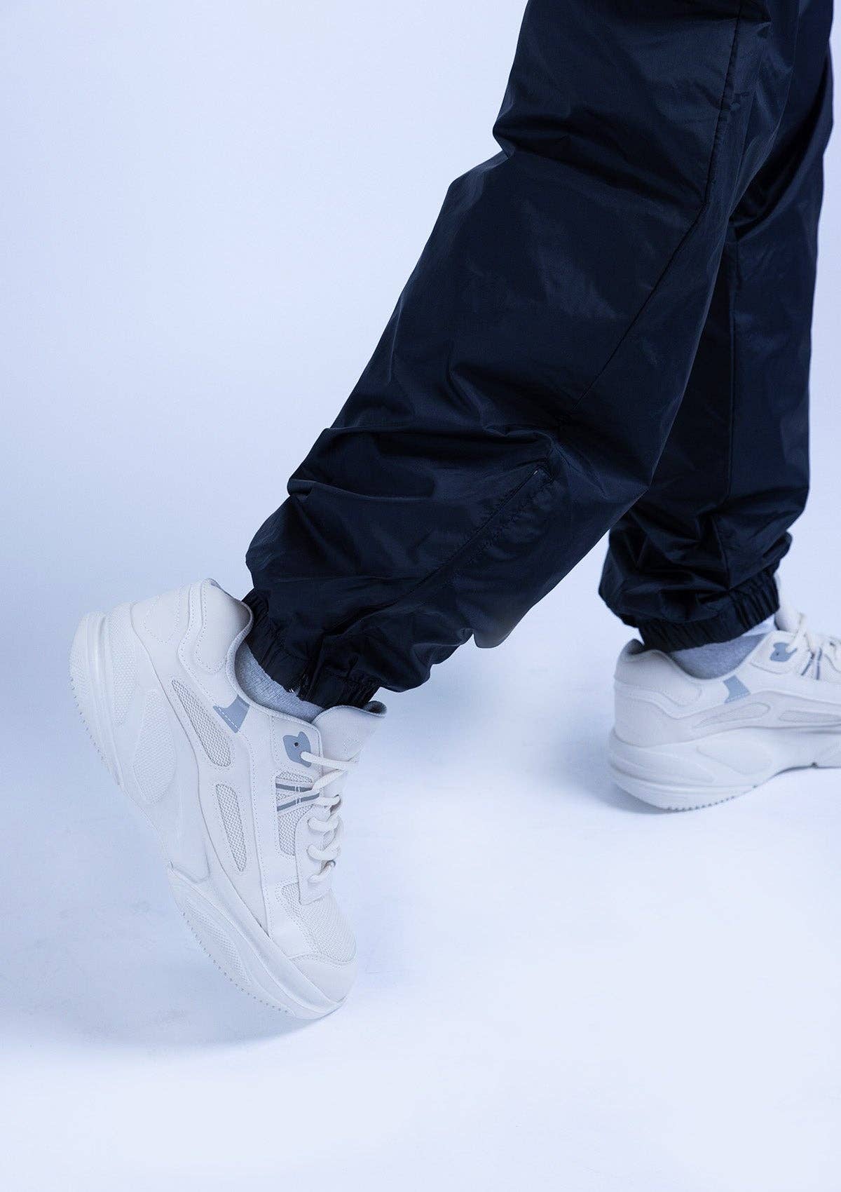 2600S Unisex Full Zipper Taffeta Nylon Tracksuit Jacket and Joggers Set with White Piping - Black for wholesale on Faire7