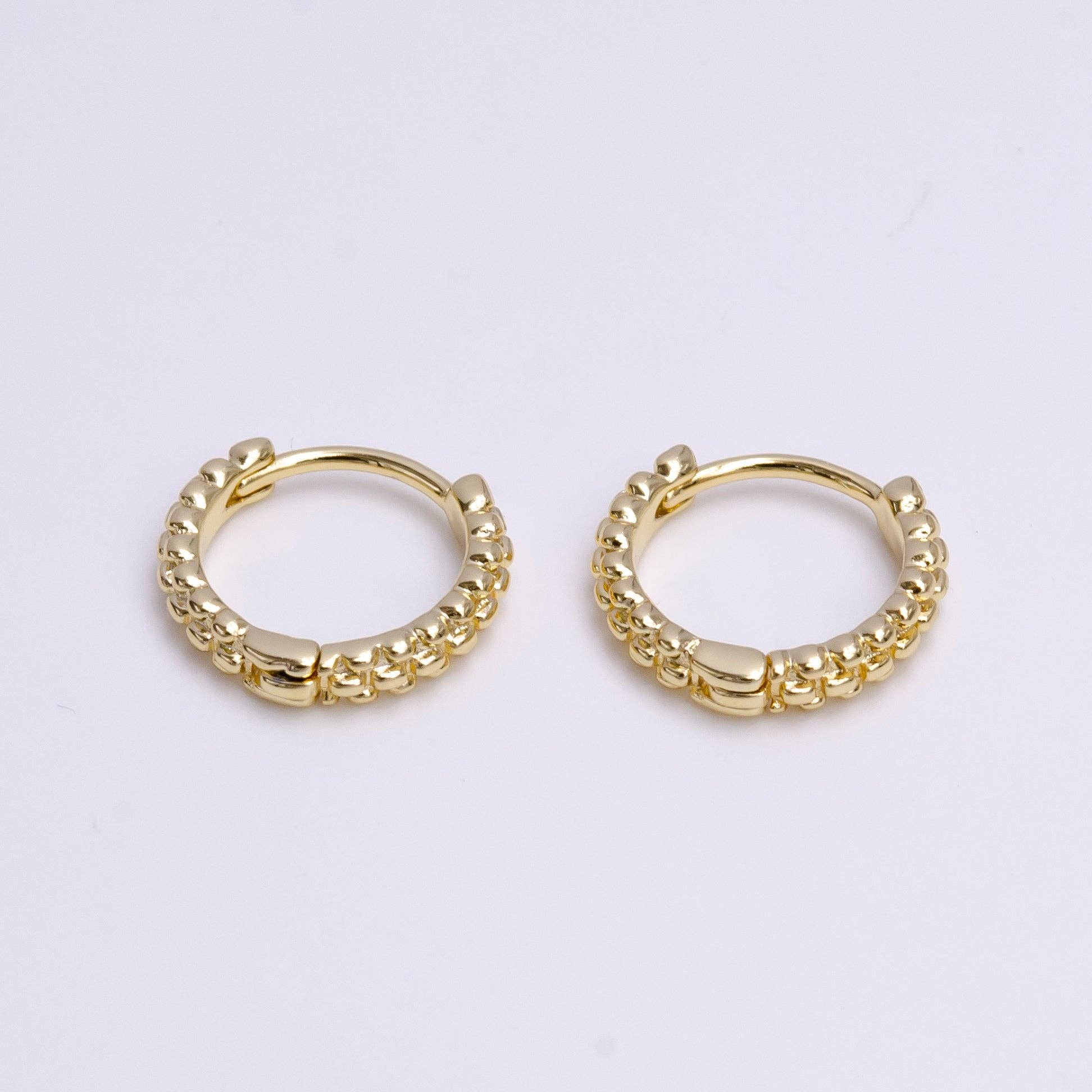 Aim Eternal - Vendita all'ingrosso Orecchini a cerchietto - Orecchini Huggie con palline a bolle e cartilagine da 13 mm riempite in oro 14 carati