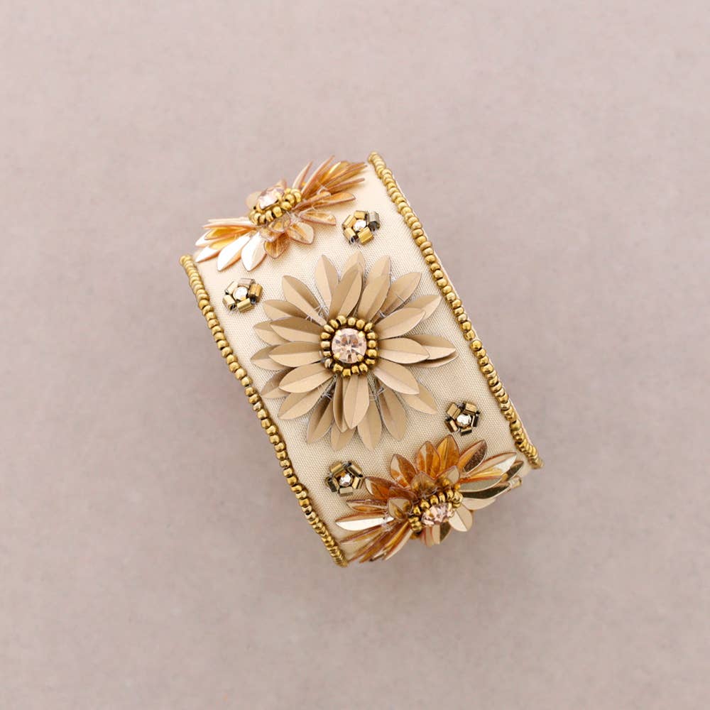 Sonata - Wholesale Charm/Dangle Bracelet - Adjustable Sequins Flower Bracelet1