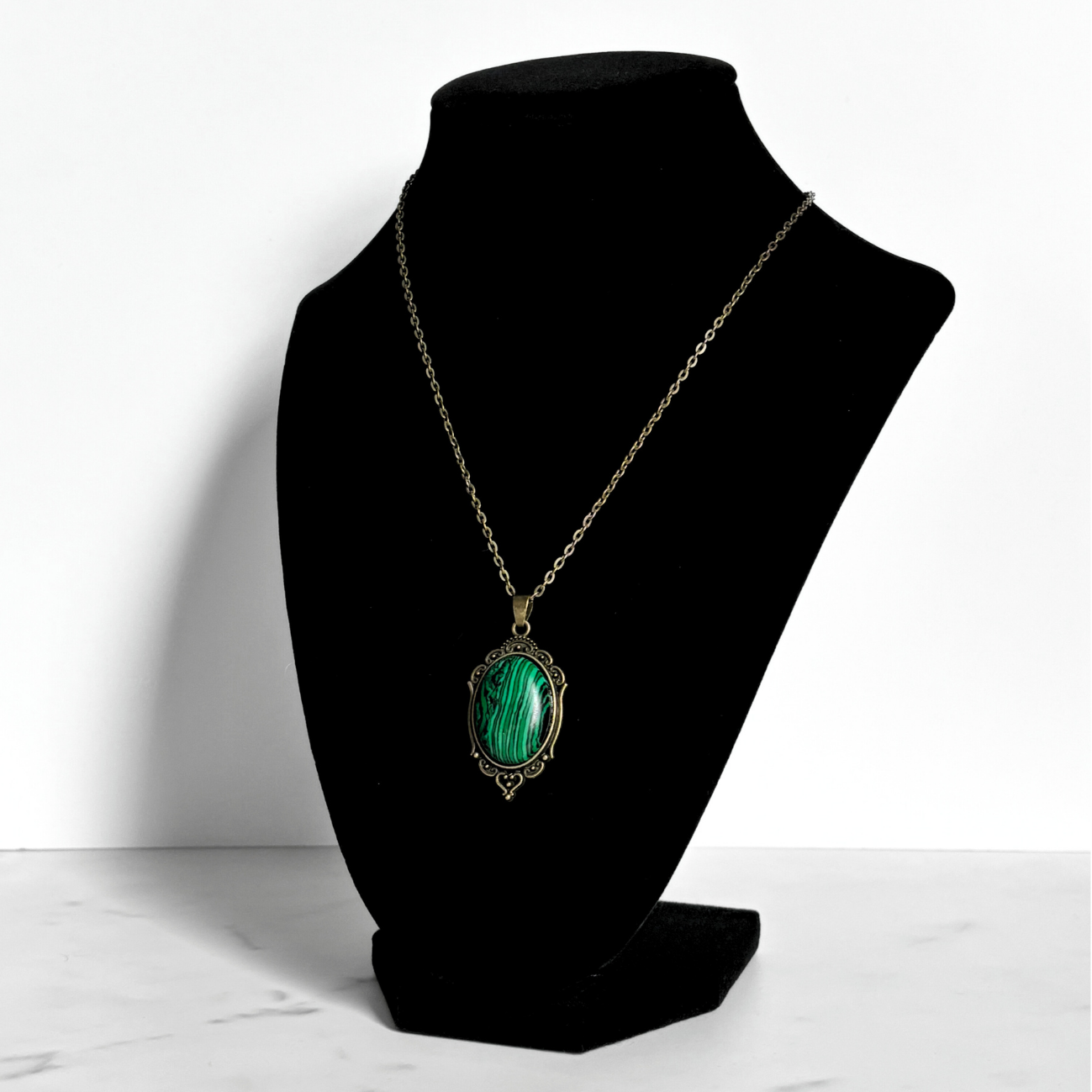 The Poison Path - Wholesale Pendant/Charm Necklace - Malachite Pendant Necklace | Antique Gold or Silver3