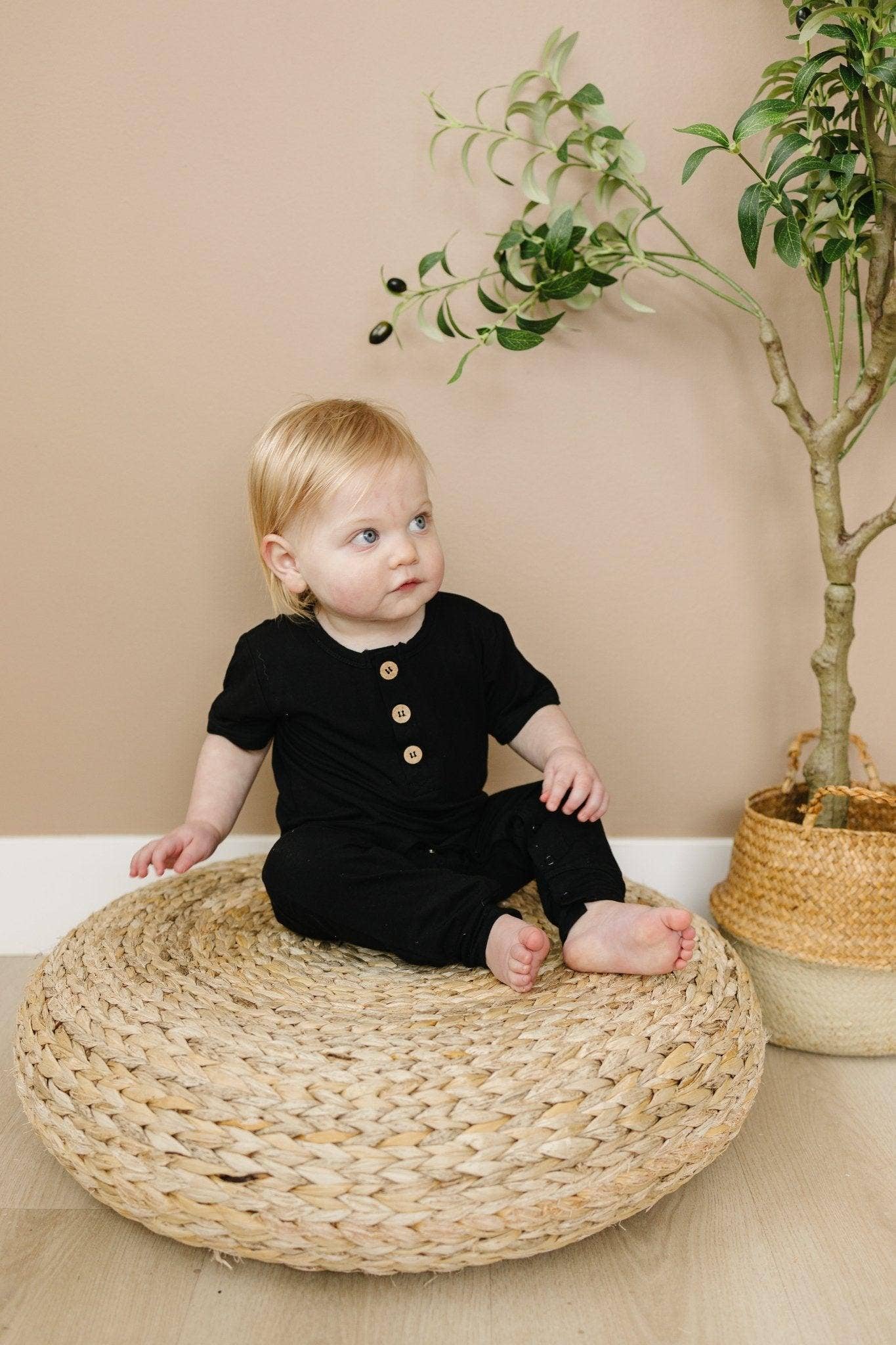 Little Joy Co. - Vente Barboteuse – bébé - Barboteuse Henley en bambou19
