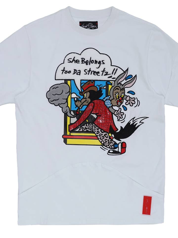 F129 Frost She Belongs 2 Da Streets Tee - White for wholesale by Frost Originals