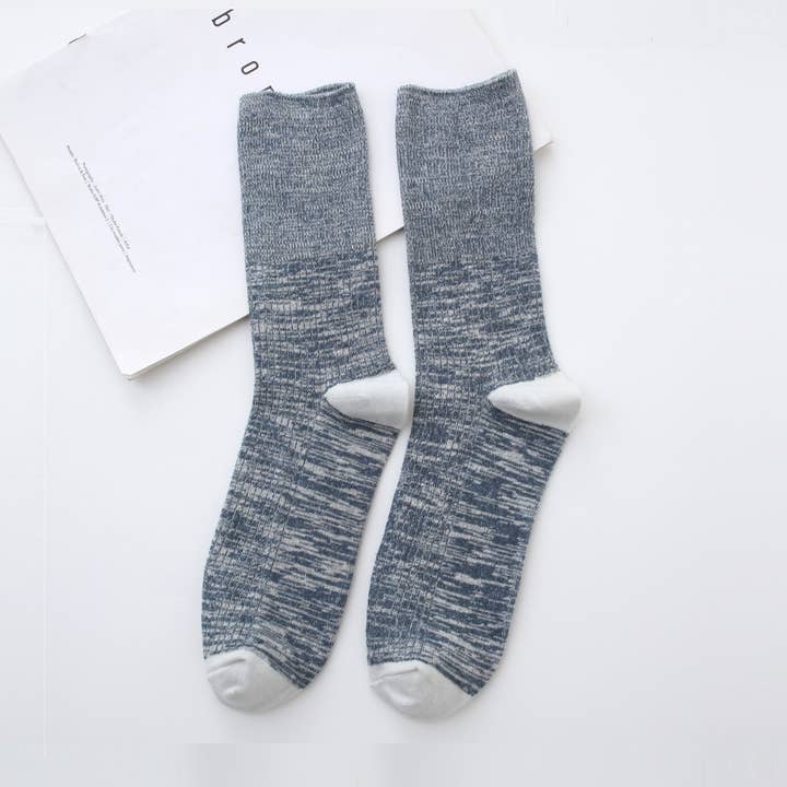 Hemp Socks, Organic Cotton Crew Socks- Blue Gray Socks for wholesale by Earth Mode