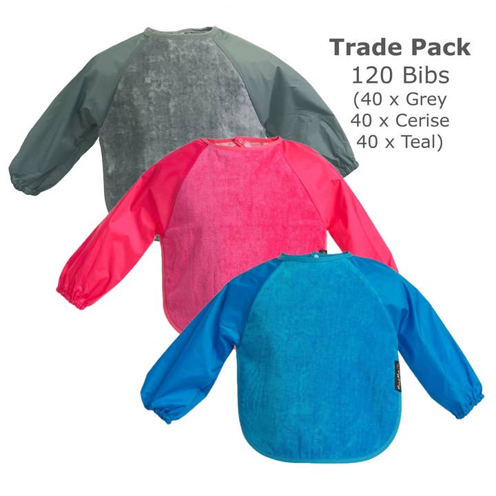 Mum 2 Mum Long Sleeved Wonder Bib TRADE PACK - 120 Bibs for wholesale by Baby&More Ltd