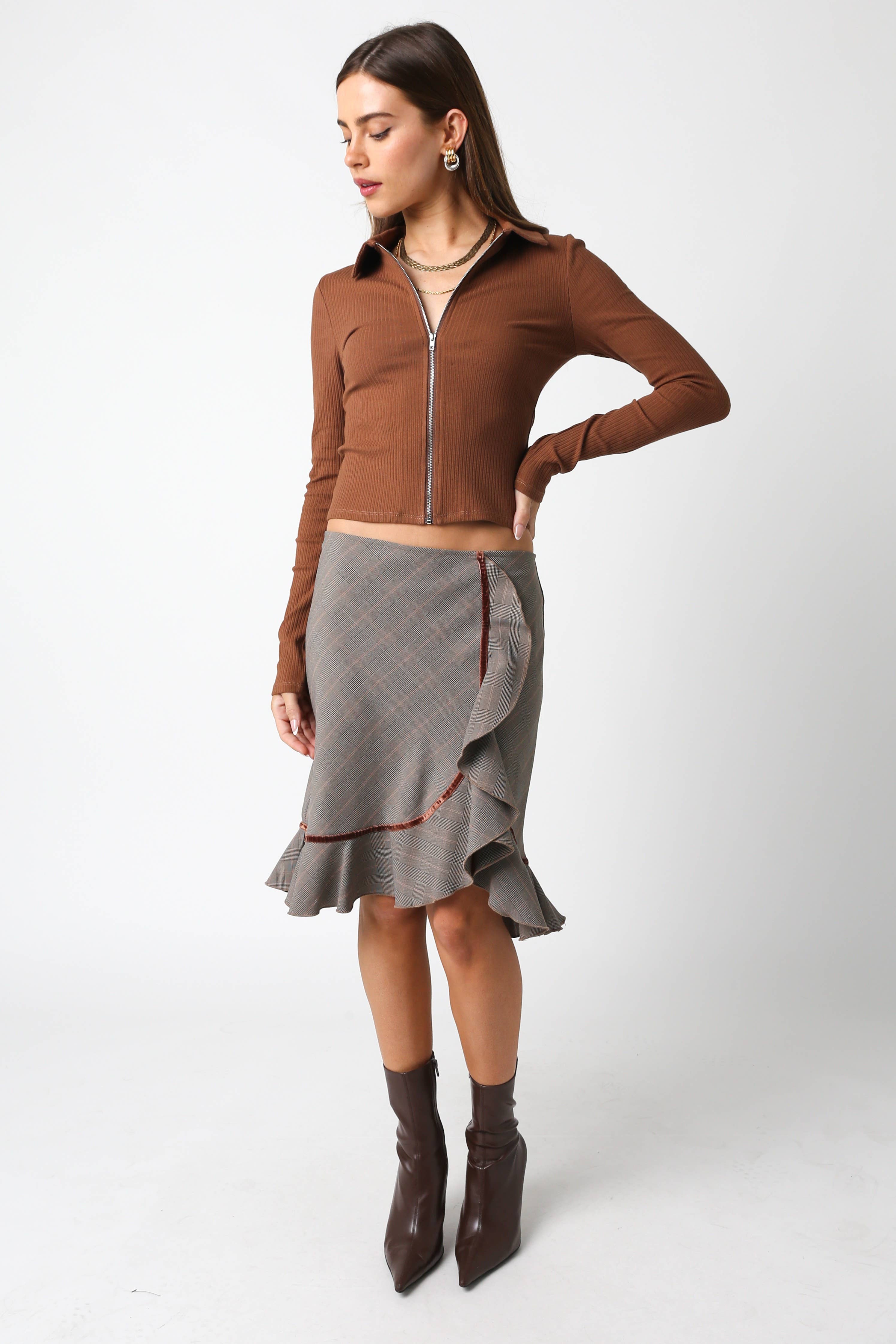 Olivaceous - Vente Haut en maille – femme - Top Megan4