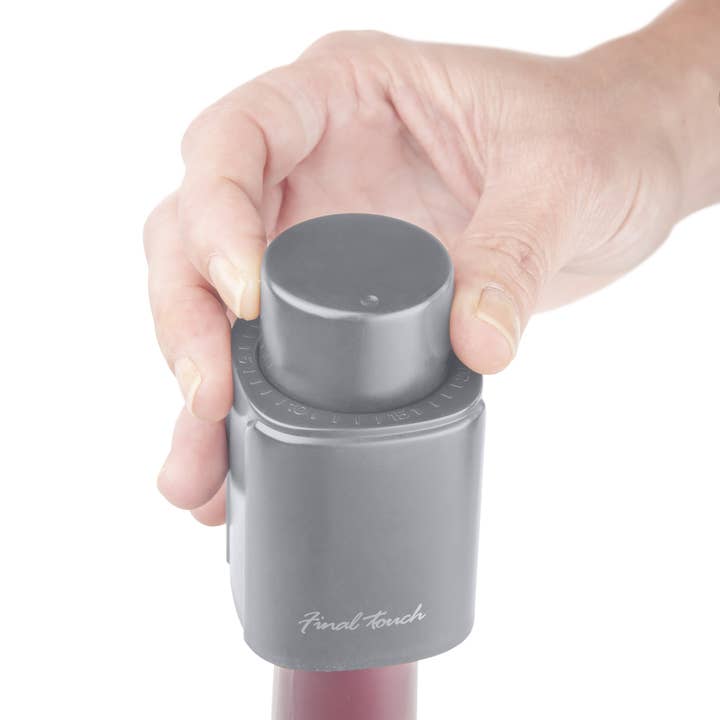 Black Wine Bottle Pump / Stopper - Grey for wholesale on Faire