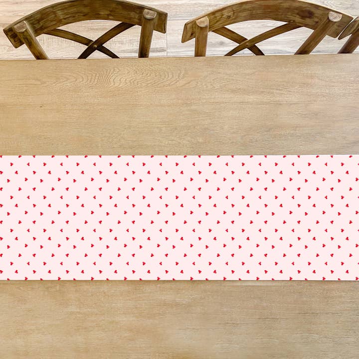 Cami Monet - Wholesale Disposable Table Cover/Runner - Ditsy Hearts Table Runner (Valentine's Day Party)