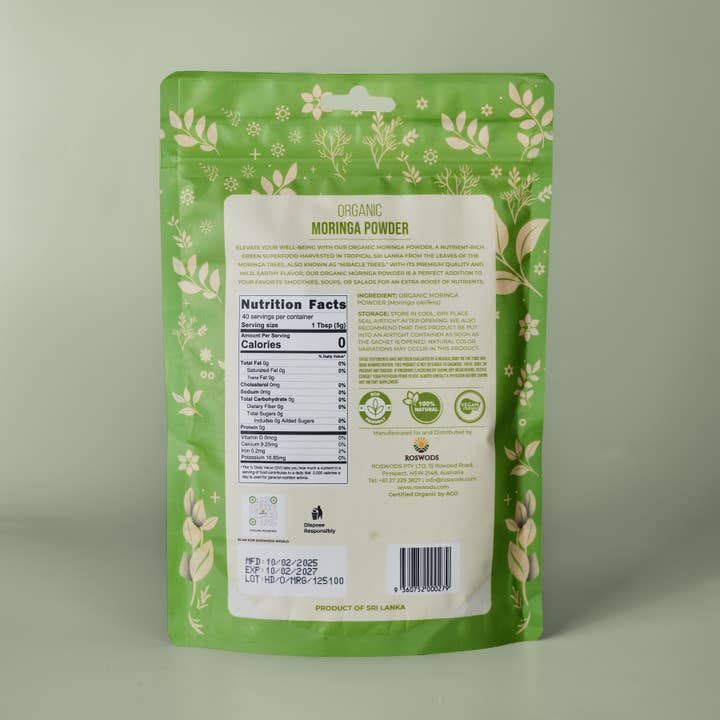 ROSWODS - Wholesale Herbs - Roswods Australian Certified Organic Ceylon Moringa Powder2