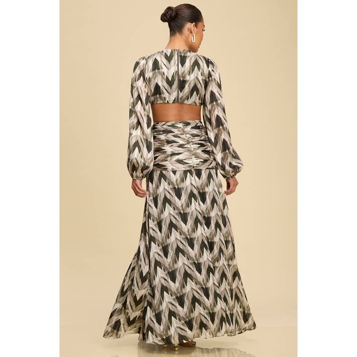 Luxxel - Wholesale Dress - Women's - BRIELLE HOTFIX CHIFFON GOWN5