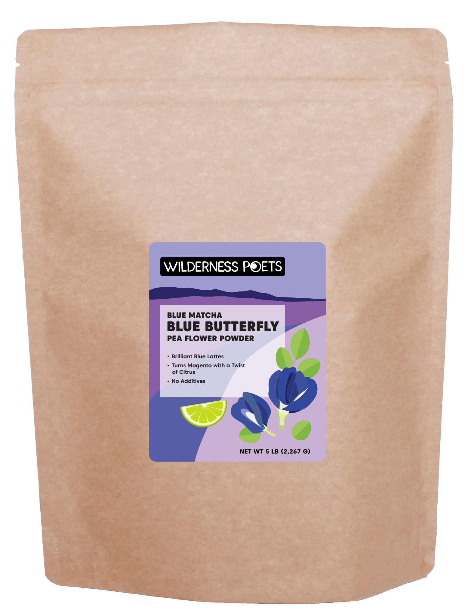 Wilderness Poets - Wholesale Protein/Superfood Powder - Blue Butterfly Pea Flower Powder (Blue Matcha)1