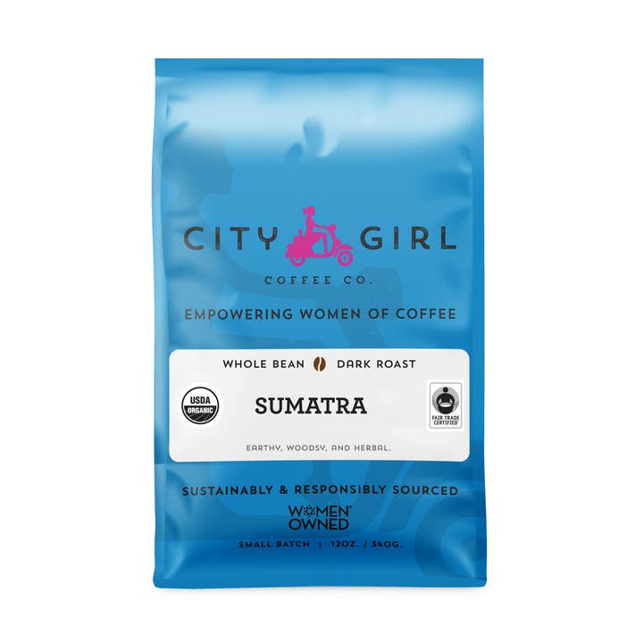 City Girl Økologisk Sumatra Hele Bean Kaffe for engroshandel hos City Girl Coffee