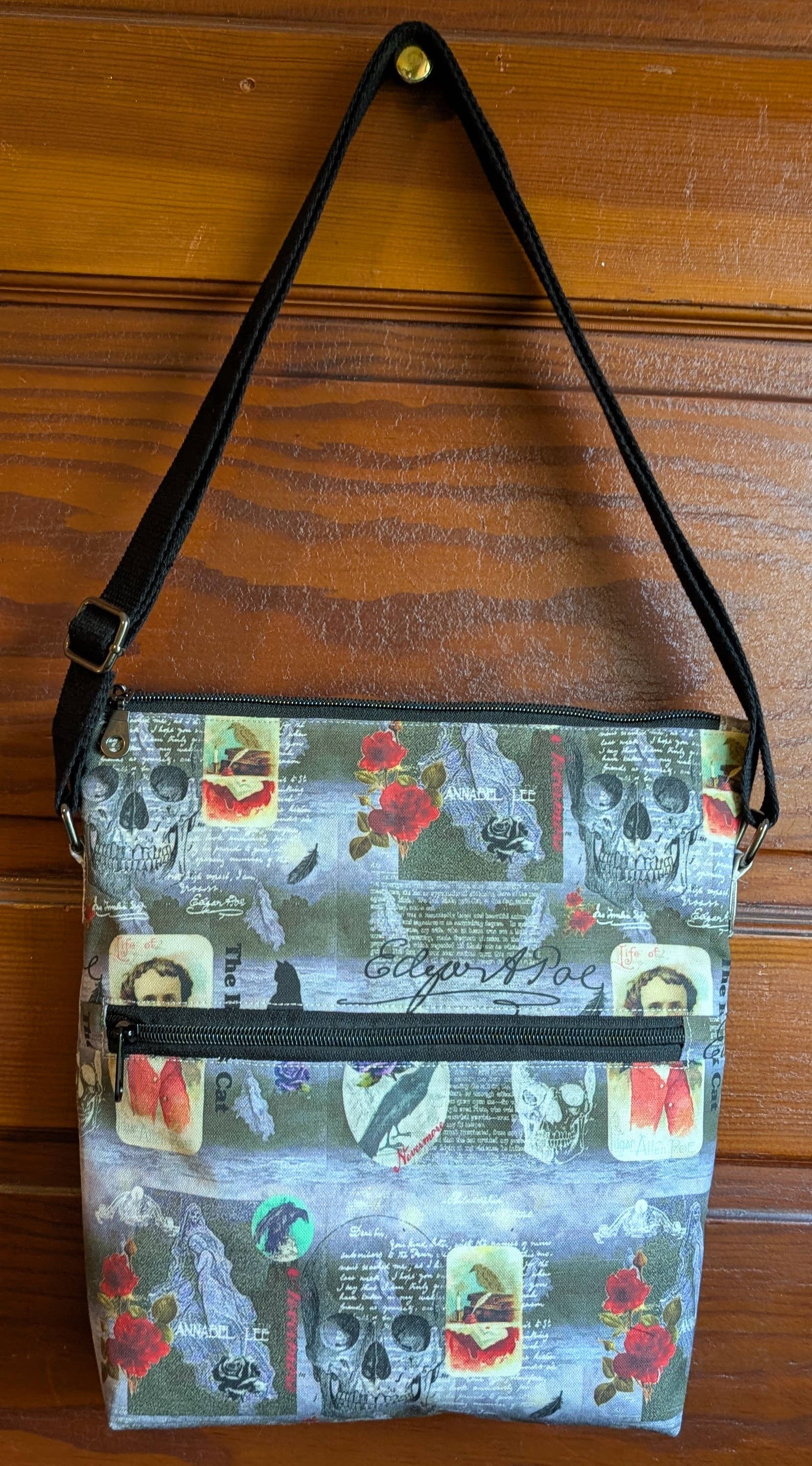 The Marble Faun Gifts - Wholesale Crossbody Bag - Women's - Edgar Allan Poe Among the Roses Crossbody Bag1