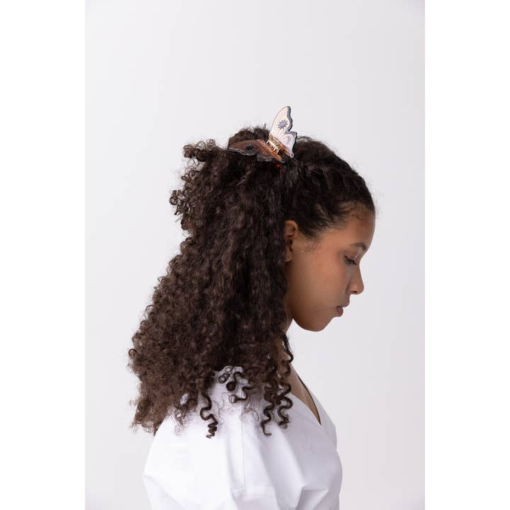 WINONA IRENE – Clips para cabelo - Mulher por atacado – Clipe de garra de cabelo de borboleta monarca em acetato laranja para mulher2
