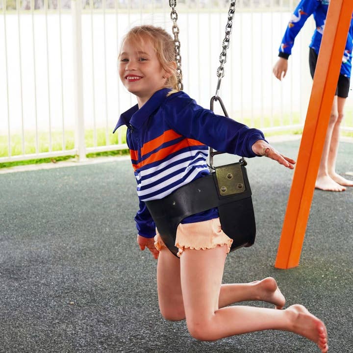 French Soda - Wholesale T-shirt – Kids - Kids Sun Shirt - Navy & Orange2