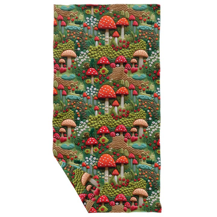 Moosige Pilze Waffelgeschirrtuch, beidseitig verwendbar für den Großhandel von June Apothicarie