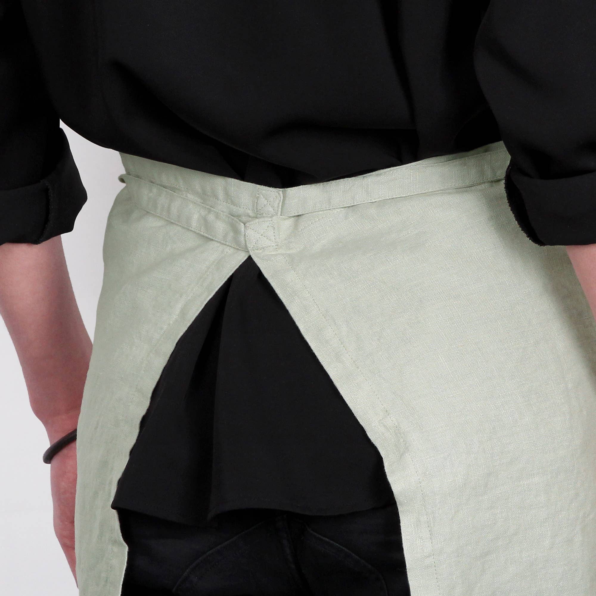 Triton Linen - Vente Tabliers - Tablier Bistro en Lin avec Poches 25 x 35 Pouces - Sauge1