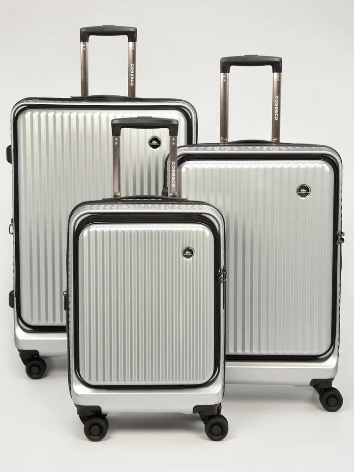 Canberra Expandable Front Opening Hardside 3 Piece Luggage Set for wholesale by GABEE PRODUCTS