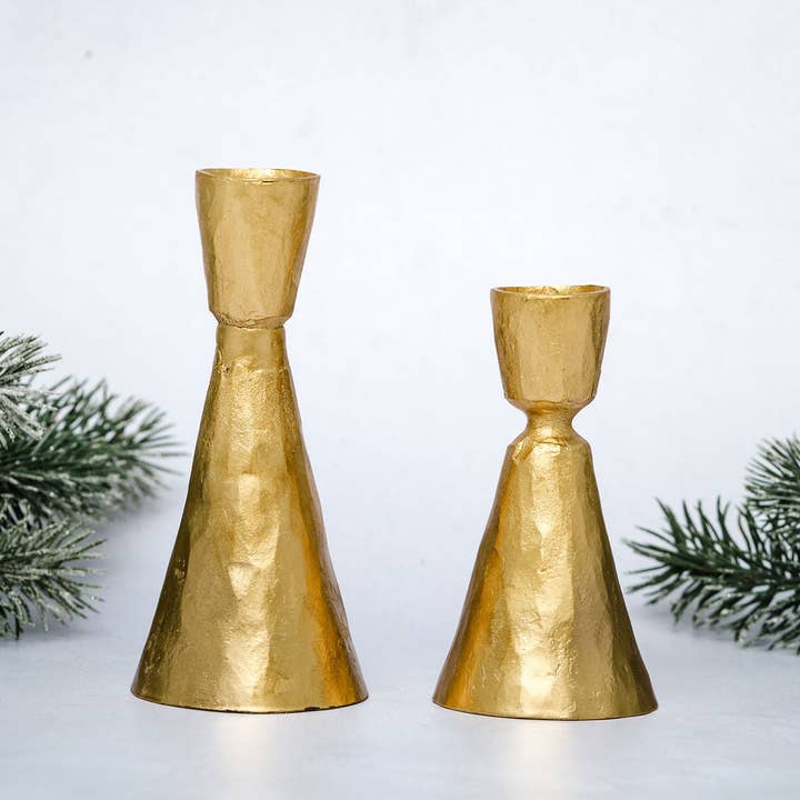 Bollywood Christmas - Wholesale Candle Holder - Orla Gold Coloured Metal Candlestick Holder2