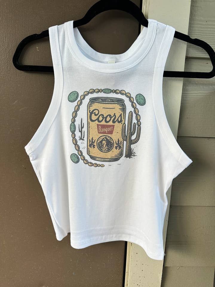 Old School Beer Cropped Tank for wholesale by Gunpowder and Glam Boutique
