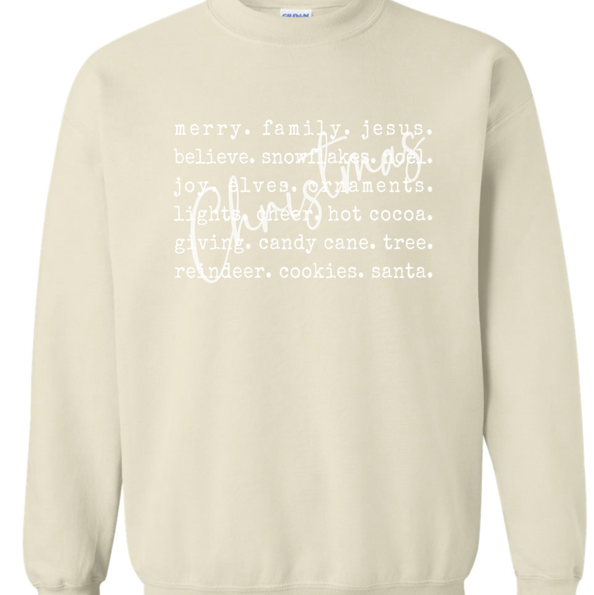 Kiki's Boutique - Wholesale Graphic Sweatshirt - Women's - Christmas Words Crewneck Sweatshirt5