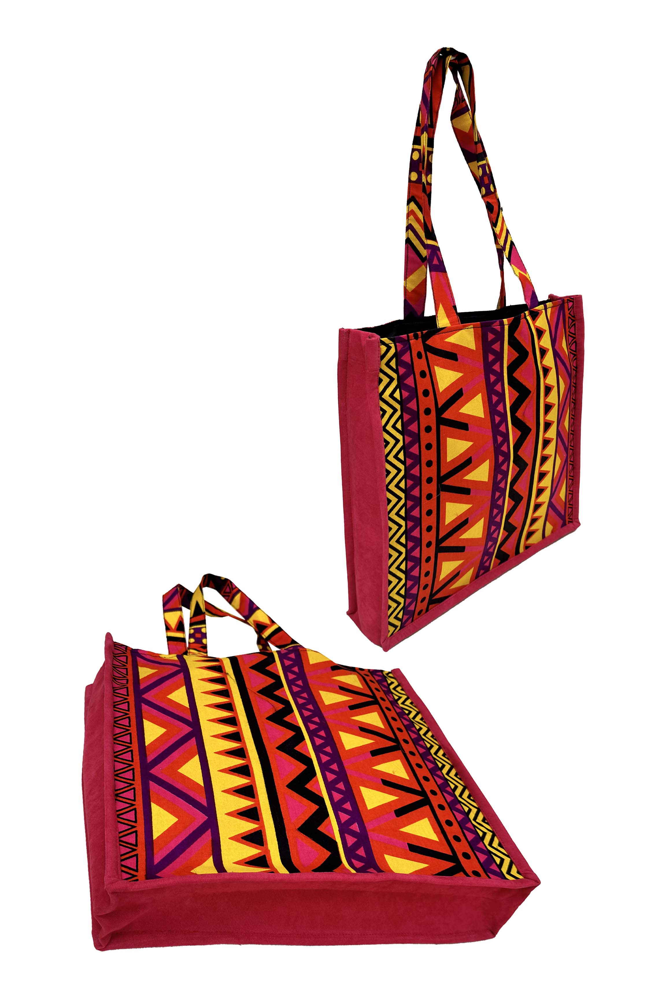 Satsuma Wholesale – Engroshandel Tote bag - Dame – Afrikansk Ankara Kente Indkøbs-/Tote Taske - Pakke med 2 Stykker (Kopi)2