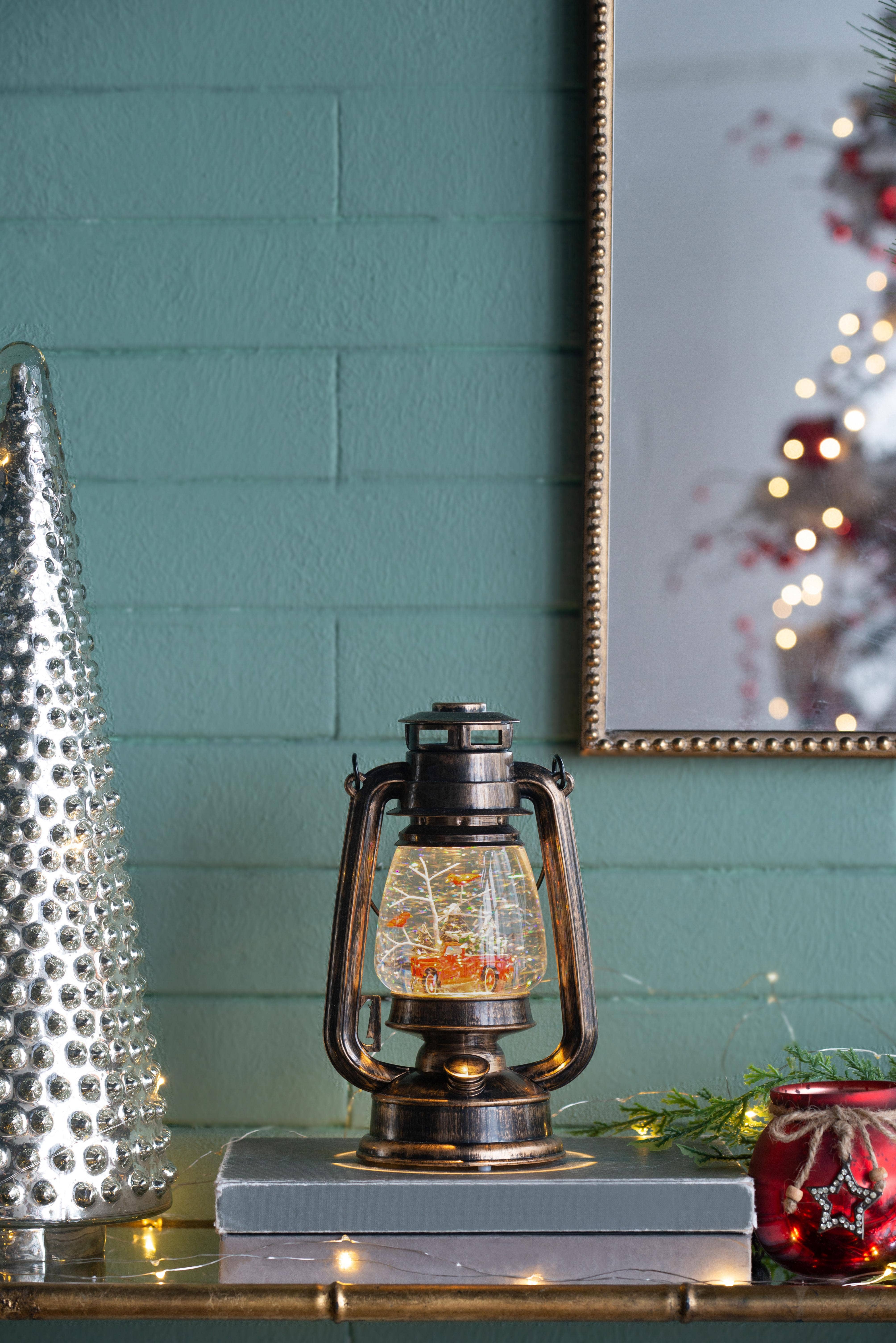 A&B Home Group Inc. - Wholesale Christmas Decoration - 5.9x4.5x9.8" Red Bird And Tree With Car Big Water Lantern3