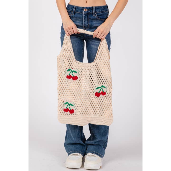 IV Cherry Print Net Shoulder Bag for wholesale on Faire7