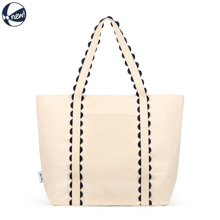 Navy Natural Nantucket Beach Tote for wholesale on Faire