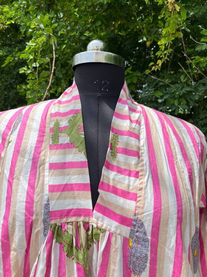 Bhawana Handicrafts - Wholesale Dress - Women's - Hand Block Printed Summer Cotton Dress with Floral Print2