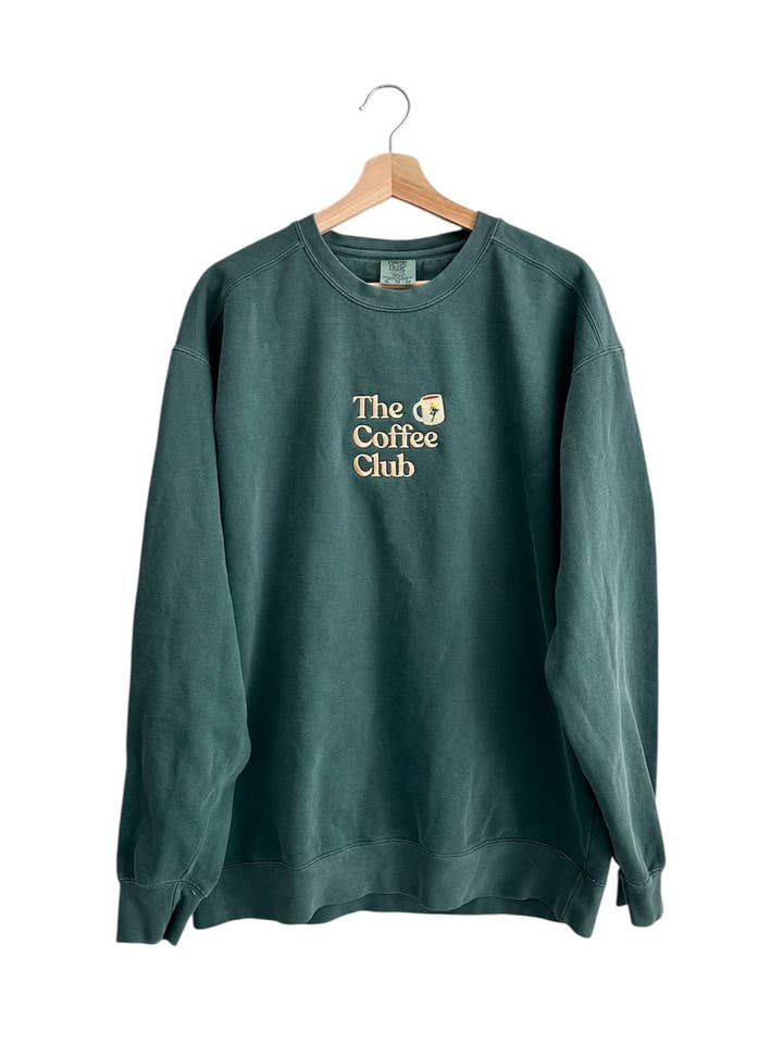 The coffee club Crewneck for wholesale by Aislyn and thread Ltd co
