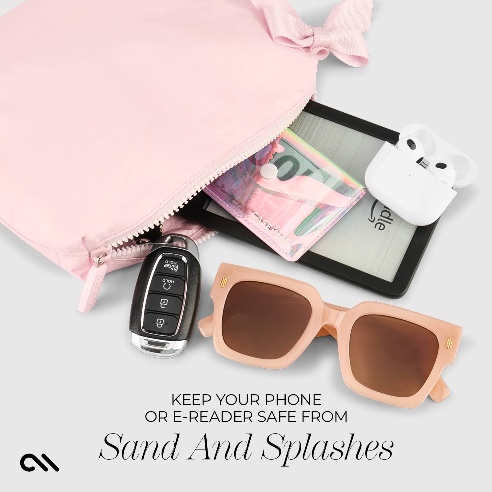 Case-Mate - Wholesale Makeup/Cosmetic Bag - Case-Mate Ballet Pink Bow Waterproof Zip Pouch2