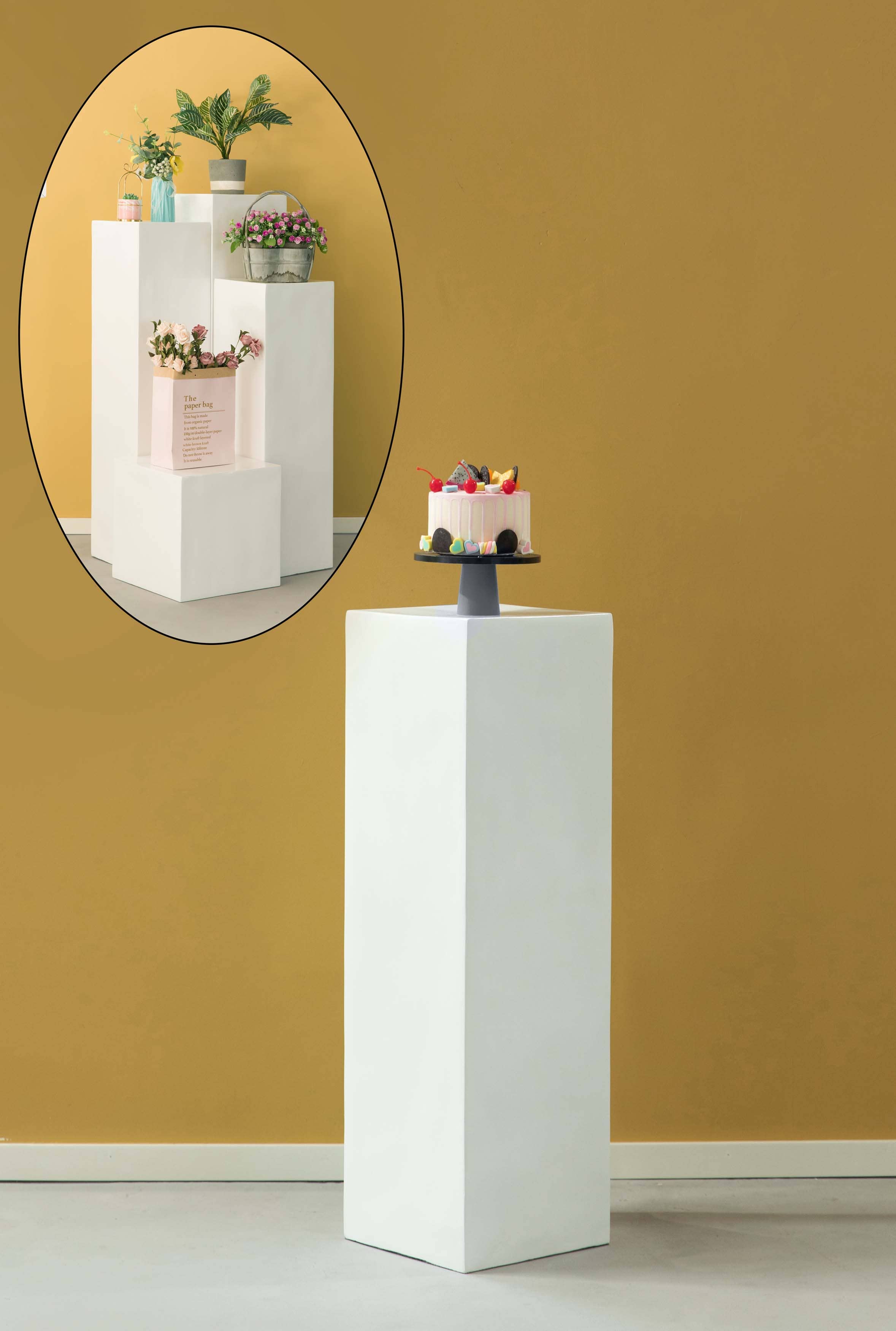 Quickway Imports – wholesale Krukstativ – Blomstativ i kubform, piedestal för blomdisplay5